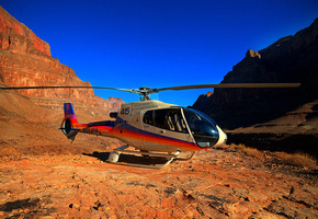 Helicopter, каньон, горы, небо, вертолет, синее, grand canyon