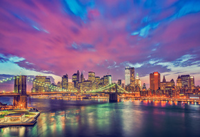манхэттен, New york city, нью-йорка, бруклинский мост