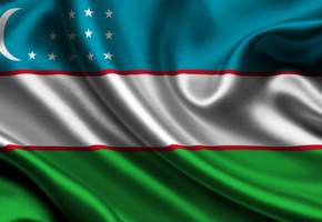 Uzbekistan, satin, flag
