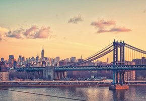 New york city, манхэттен, нью-йорк, мост